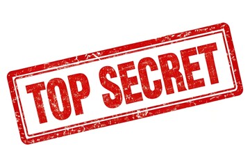Red top secret Stamp isolated on white background