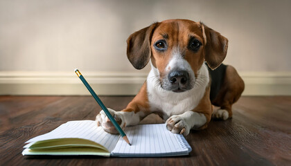 Charming Canine Notes: A Dog Taking Observations