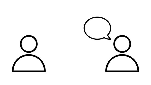 Chit chat user. Balloon chat. Icon video