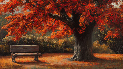 bench in autumn park