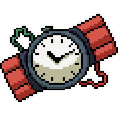 Fototapeta premium pixel art of time bomb dynamite
