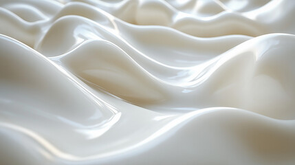 Obraz premium A smooth and creamy texture of flowing milk with soft waves and gentle motion, capturing the rich and velvety appearance of milk