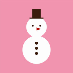 Snowman Icon with Hat. A cheerful snowman icon wearing a hat, ideal for winter-themed designs, holiday cards, festive decorations, or seasonal branding projects.