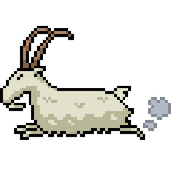 pixel art of goat run fast