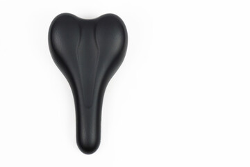 a black comfortable bicycle saddle It is designed to be for the rider on white background.