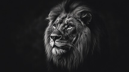 Portrait of a Lion with a Majestic Mane