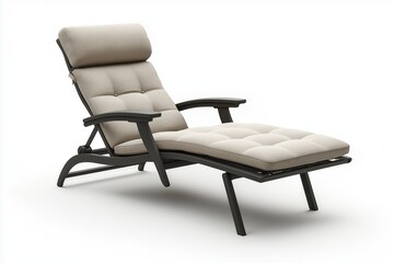 lounger chair made from rattan and wood, brown recliner from rattan