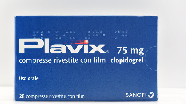 Plavix is ​​a medicine belonging to the category of antiplatelet drugs, preventing the formation of blood clots,Rome, Italy - November 15, 2024
