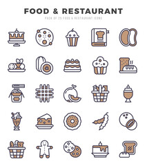 icons set. Food and Restaurant for web. app. vector illustration.