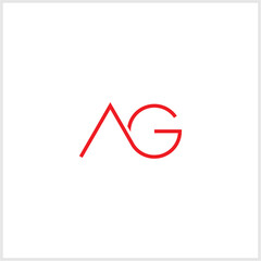 monogram letter logo ag, ga