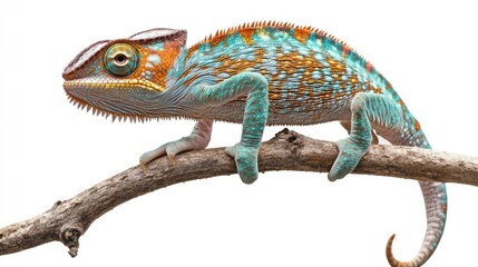 Fototapeta premium A Vibrant Chameleon Perched on a Branch