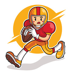 American Football Player Character Illustration