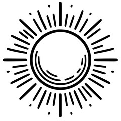 One line sun silhouette