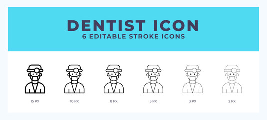 Dentist line icon symbol. Logo. Icon vector illustration with editable stroke.