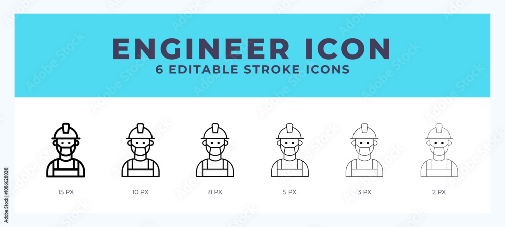 Poster engineer vector icon for web and app. editable stroke vector illustration