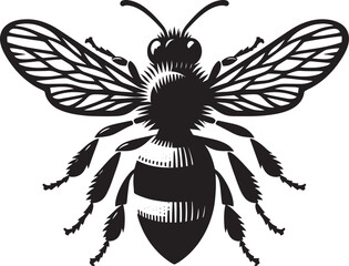 Obraz premium Honey bee insect silhouette vector illustration isolated on white background