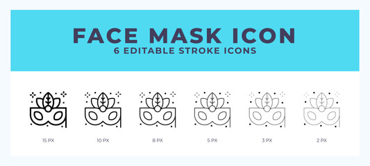 Face mask line icon. For web. And mobile app. Vector illustration.
