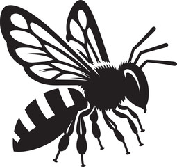 Honey bee insect silhouette vector illustration isolated on white background