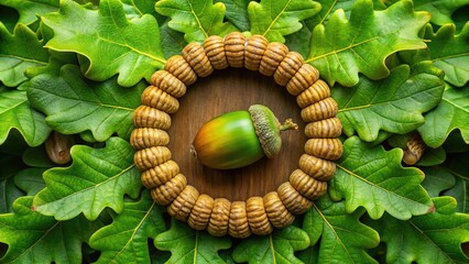 Natural oak leaf and acorn picture frame, perfect for nature lovers.