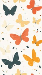 Seamless butterfly pattern design with watercolor style, nature-inspired