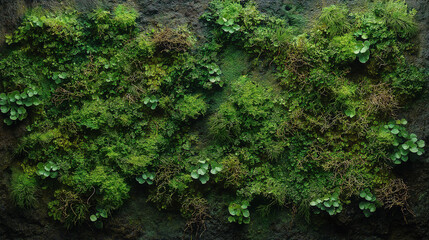 Fototapeta premium A soft and lush moss texture featuring small, intricate details, creating a vibrant and natural surface, perfect for nature, botanical, and organic-themed designs.