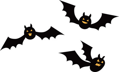 Halloween-inspired vector illustration of bats isolated on a transparent background.
