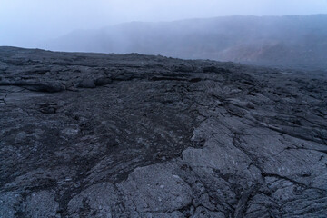 The Erta Ale volcano in the Danakil Depression in Ethiopia in Africa.