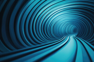 Abstract blue tunnel visualization digital art modern environment futuristic concept creative design perspective