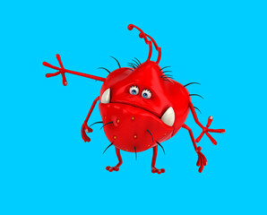 Fun 3D cartoon germ dancing