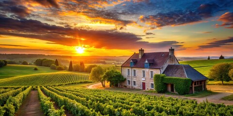 Naklejka premium Silhouette photography unveils the dramatic beauty of Loire Atlantique's habitats.