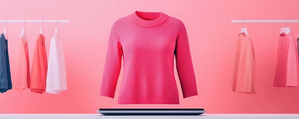 Pink Knitwear Sweater Online Shopping Fashion Apparel