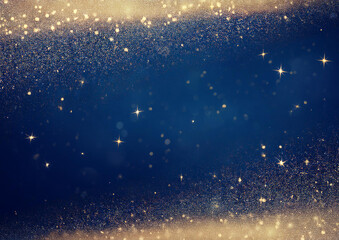 Obraz premium クリスマスイメージのキラキラの青い背景