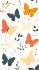 Seamless butterfly pattern design with watercolor style, nature-inspired