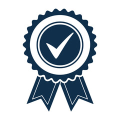 Approved or certified medal icon in a flat design. Rosette icon. Award vector