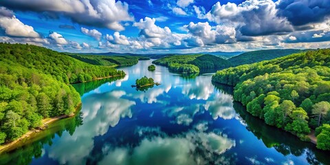 Sweetwater Creek State Park, Georgia, a nostalgic aerial.