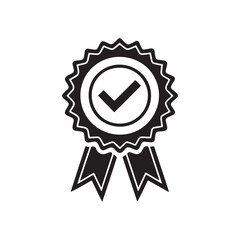 Approved or certified medal icon in a flat design. Rosette icon. Award vector
