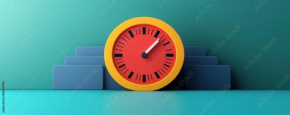 Poster a colorful, modern clock displays time against a minimalist backdrop, emphasizing design and functio