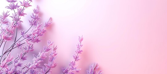 Obraz premium purple lavender flower plants on peach background 17