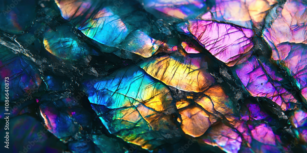 Aufkleber a colorful rock with a rainbow pattern