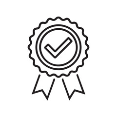 Approved or certified medal icon in a flat design. Rosette icon. Award vector