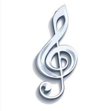 recommend clip art: Musical note, white isolated background.