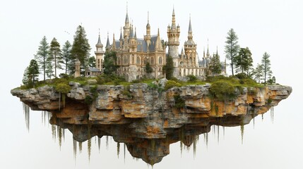 fabulous island floating in the clouds