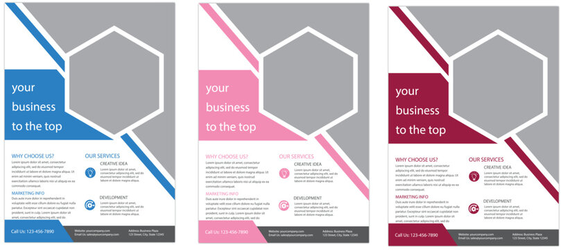 A4 Corporate flyer tamplate  blue red and pink flyer fully ediditable 