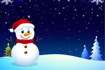 christmas snowman background with space for text
