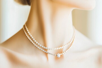 woman with diamond necklace jewelry