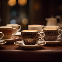 Kaffee - Vintage-Kaffeetassen in schicker Pr&auml;sentation