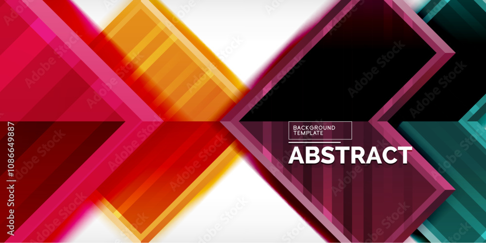 Poster Arrow symbols created with 3d effects and line texture geometric abstract background