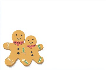 Fototapeta premium christmas gingerbread man background with space for text