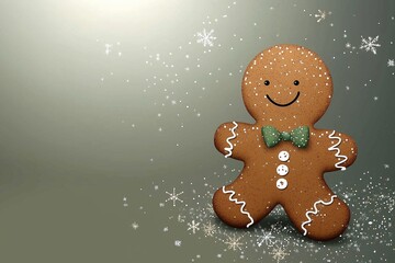 christmas gingerbread man background with space for text