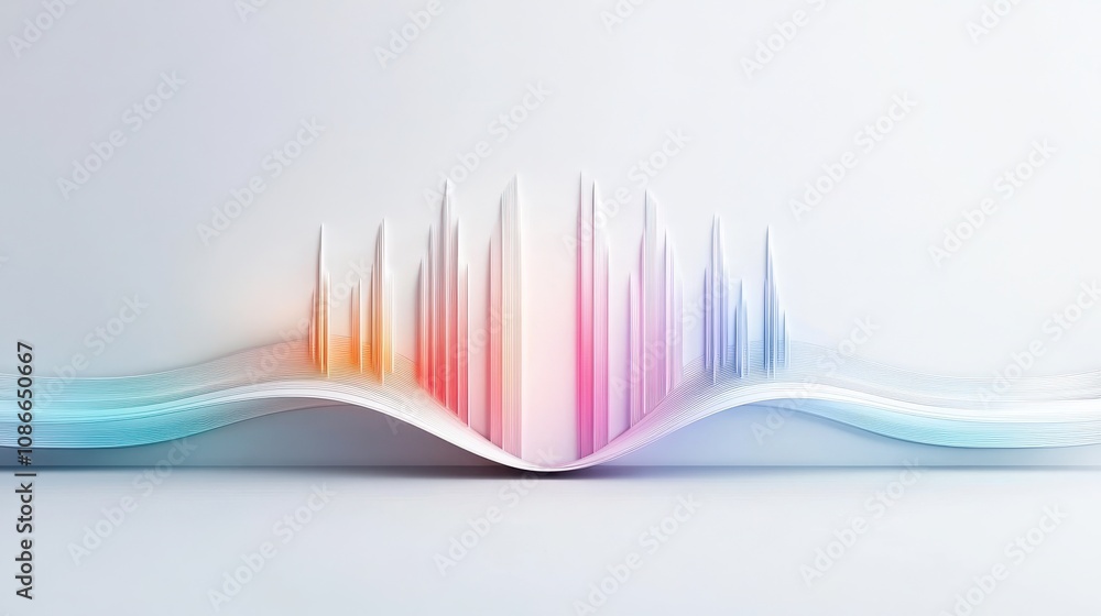 Poster sound waves abstract sound wave visual representation in vibrant colors.